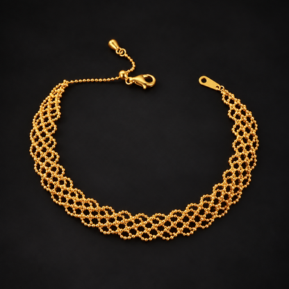 S925 Sterling Silver Double-Sided Lace Bracelet | Woven Bracelet BR08