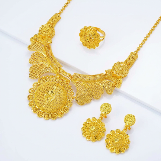 Triple Phoenix Wedding Necklace Set - Radiant Bridal Grace | iBrilliance