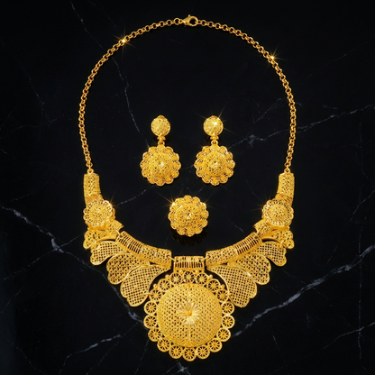 Triple Phoenix Wedding Necklace Set - Radiant Bridal Grace | iBrilliance
