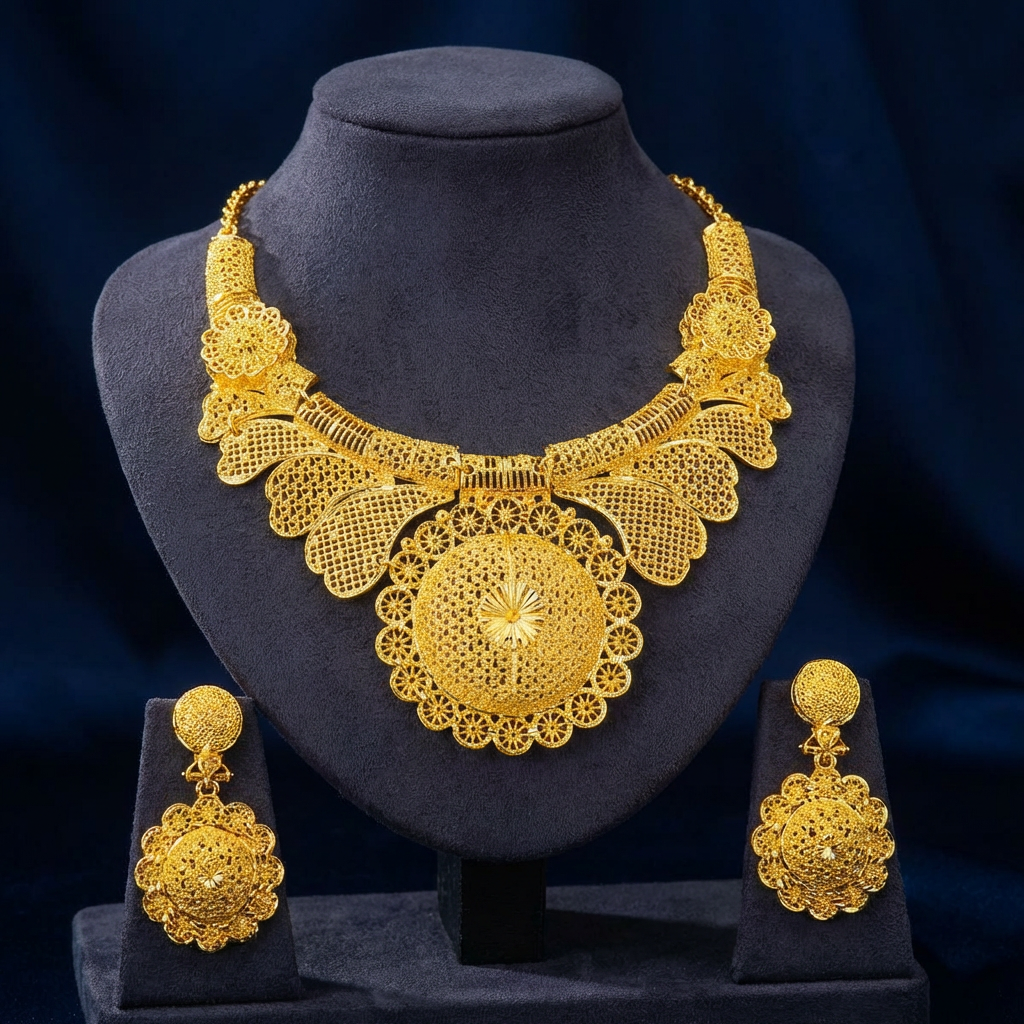 Triple Phoenix Wedding Necklace Set - Radiant Bridal Grace | iBrilliance