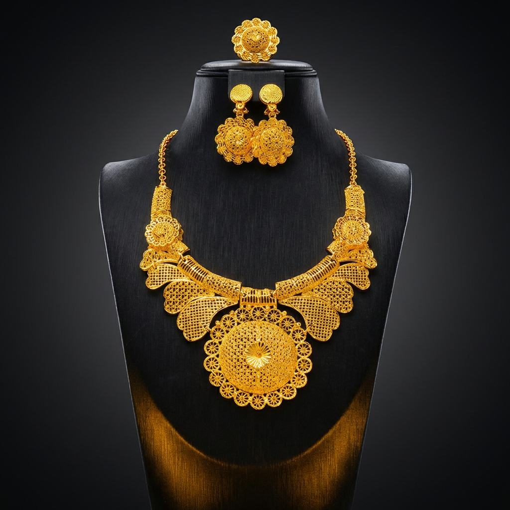 Triple Phoenix Wedding Necklace Set - Radiant Bridal Grace | iBrilliance