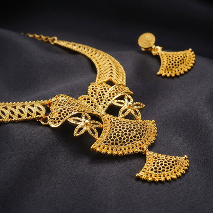 Exquisite Arabian Bridal Jewelry Set - Luminous 24K Gold Plated Statement | iBrilliance