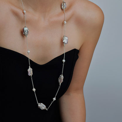 Natural Baroque Pearl Silver Necklace – Versatile Wear | iBrilliance