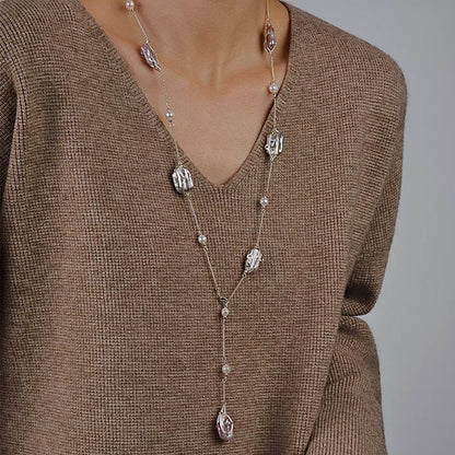 Natural Baroque Pearl Silver Necklace – Versatile Wear | iBrilliance