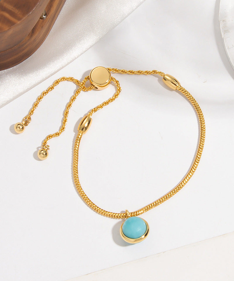 Natural Turquoise Gold Snake Chain Bracelet| iBrilliance Bracelet