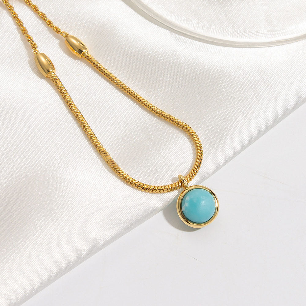 Natural Turquoise Gold Snake Chain Bracelet| iBrilliance Bracelet