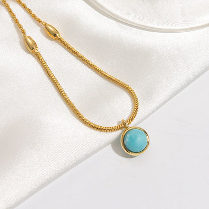 Natural Turquoise Gold Snake Chain Bracelet| iBrilliance Bracelet