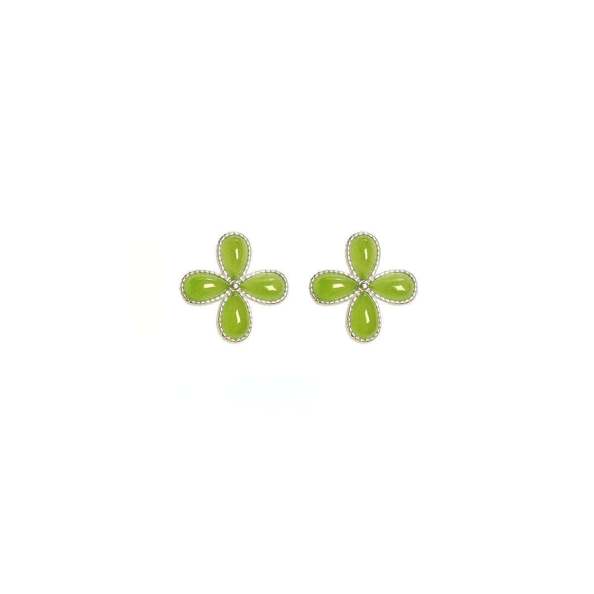 Four Seasons Joy | Jade Four-Leaf Stud Earrings SJ01 Earring