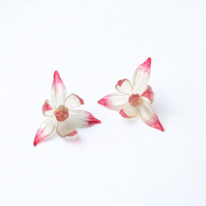 Blush | Thermochromic Leather Flower Earrings E05