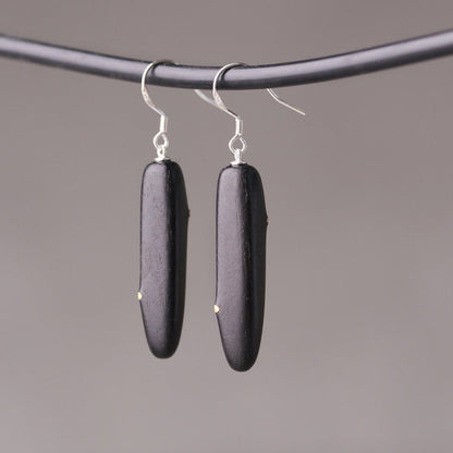 Ebony Wood Drop Earrings | Wooden Earrings ER04