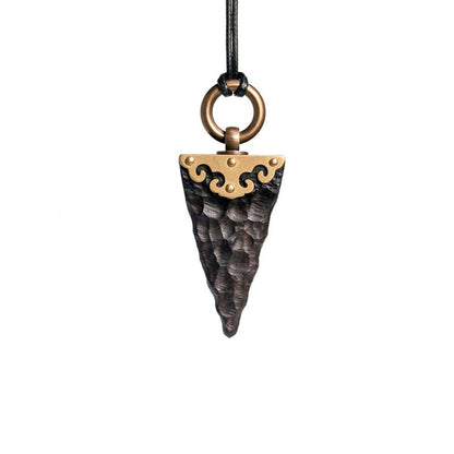 Ebony Wood Arrow Pendant Necklace | Handcrafted Wooden Necklace N02