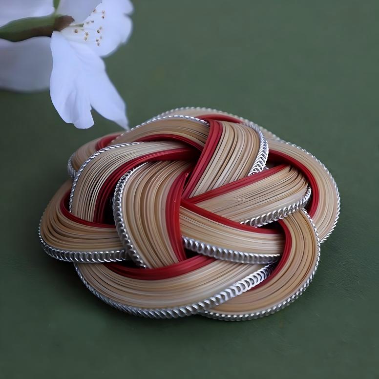 Bamboo Brooch | Silver & Gold Wire Edge | BW02 Brooch