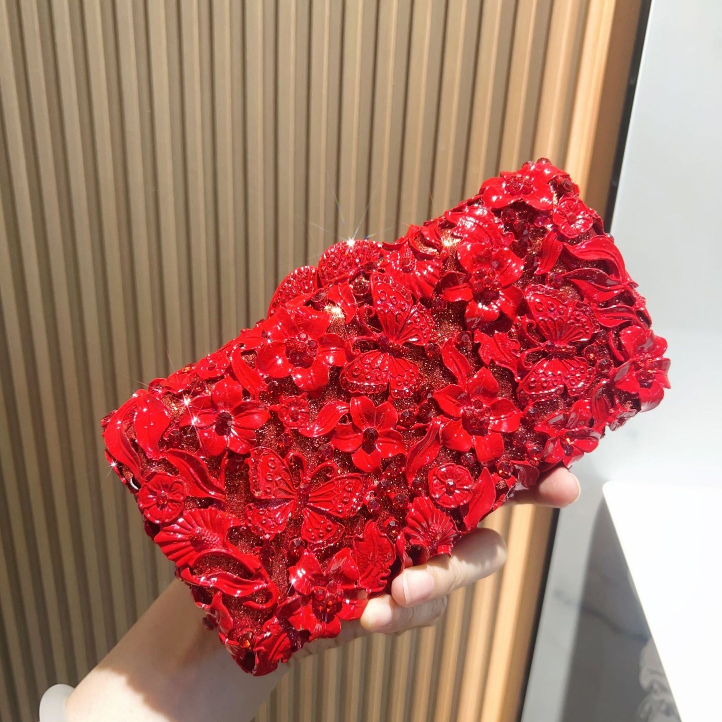 Bloom | Floral Sculpted Evening Clutch Bag CB01 Clutch Bag