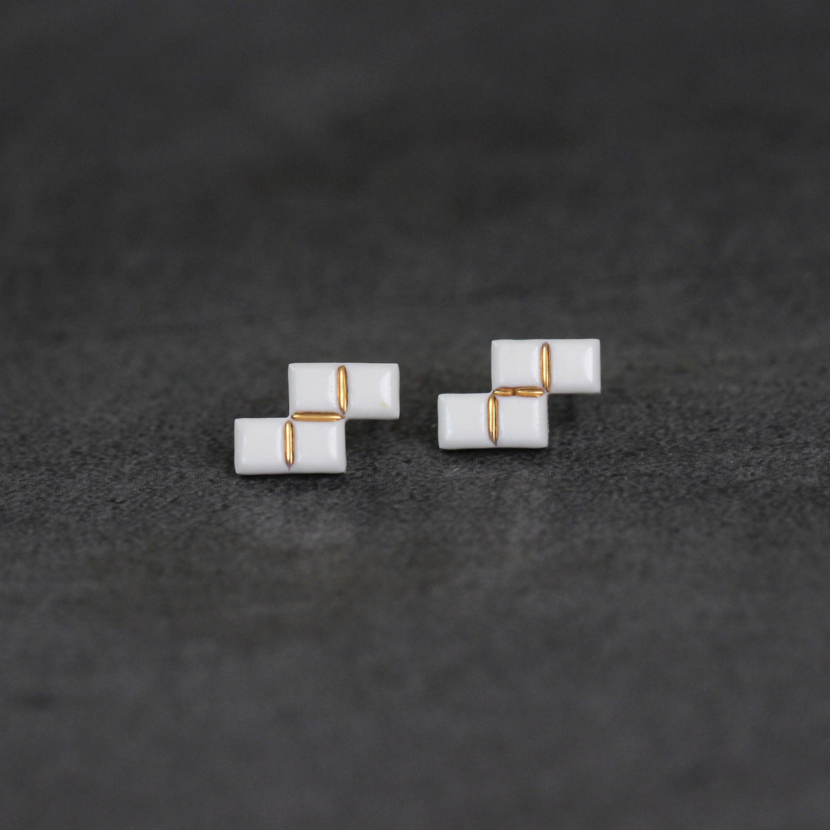 Ross Ceramic Block Earrings | Geometric Earrings ER17