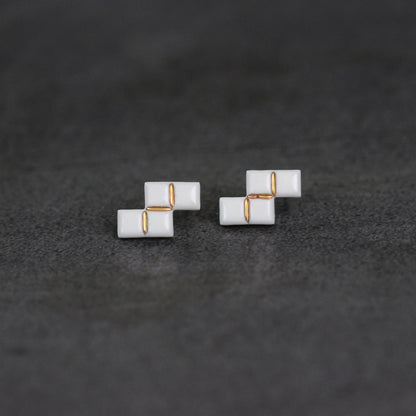 Ross Ceramic Block Earrings | Geometric Earrings ER17