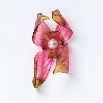 Dancer | Sculptural Leather Flower Earrings E01