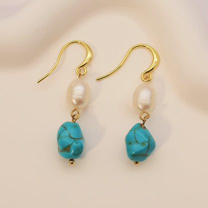 Organic Turquoise & Freshwater Pearl Jewelry Collection| iBrilliance Jewelry Set