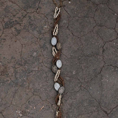 Vintage Oval Beaded Necklace – Handmade Statement Jewelry| iBrilliance Jewelry