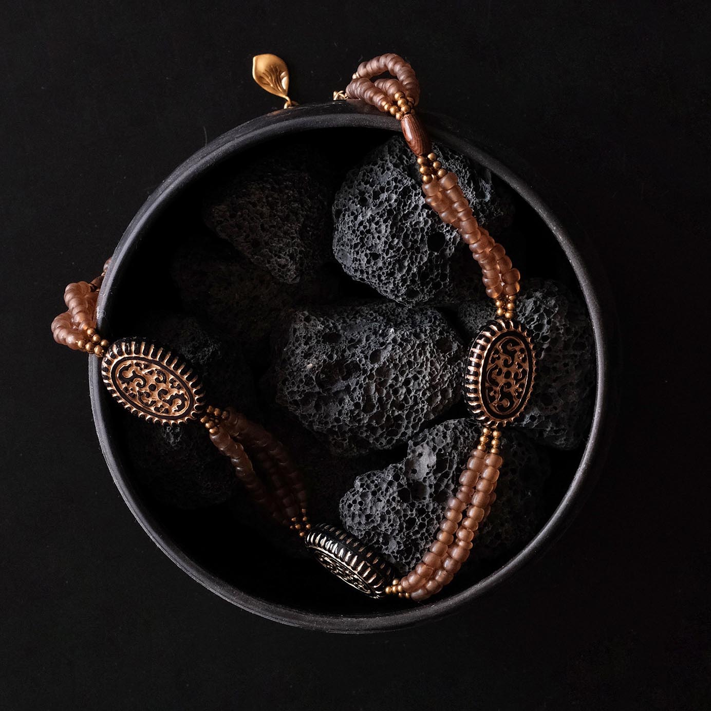 Vintage Oval Beaded Necklace – Handmade Statement Jewelry| iBrilliance Jewelry