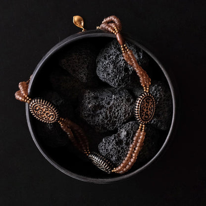 Vintage Oval Beaded Necklace – Handmade Statement Jewelry| iBrilliance Jewelry