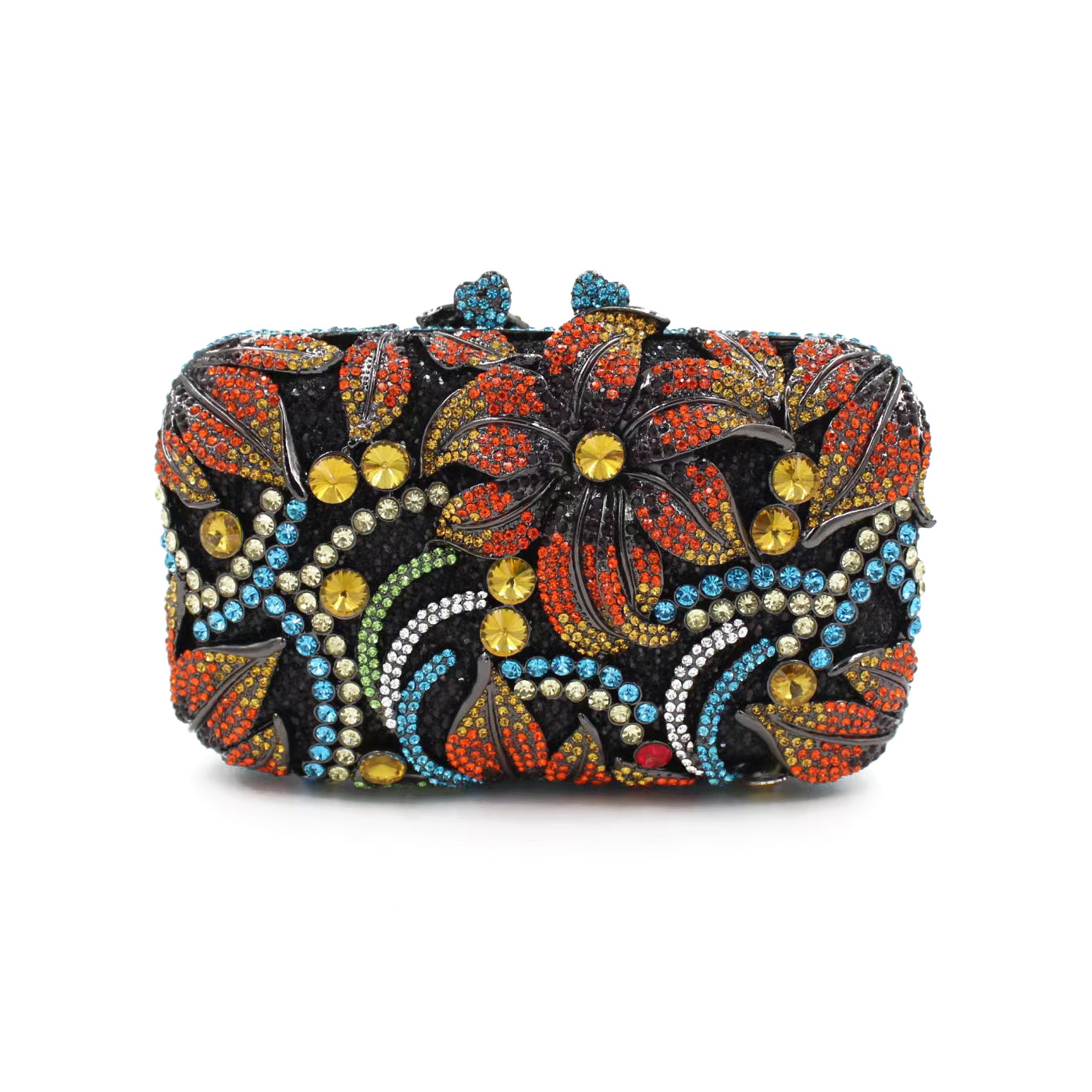 Hand fill in color crystal Lily pattern evening bags