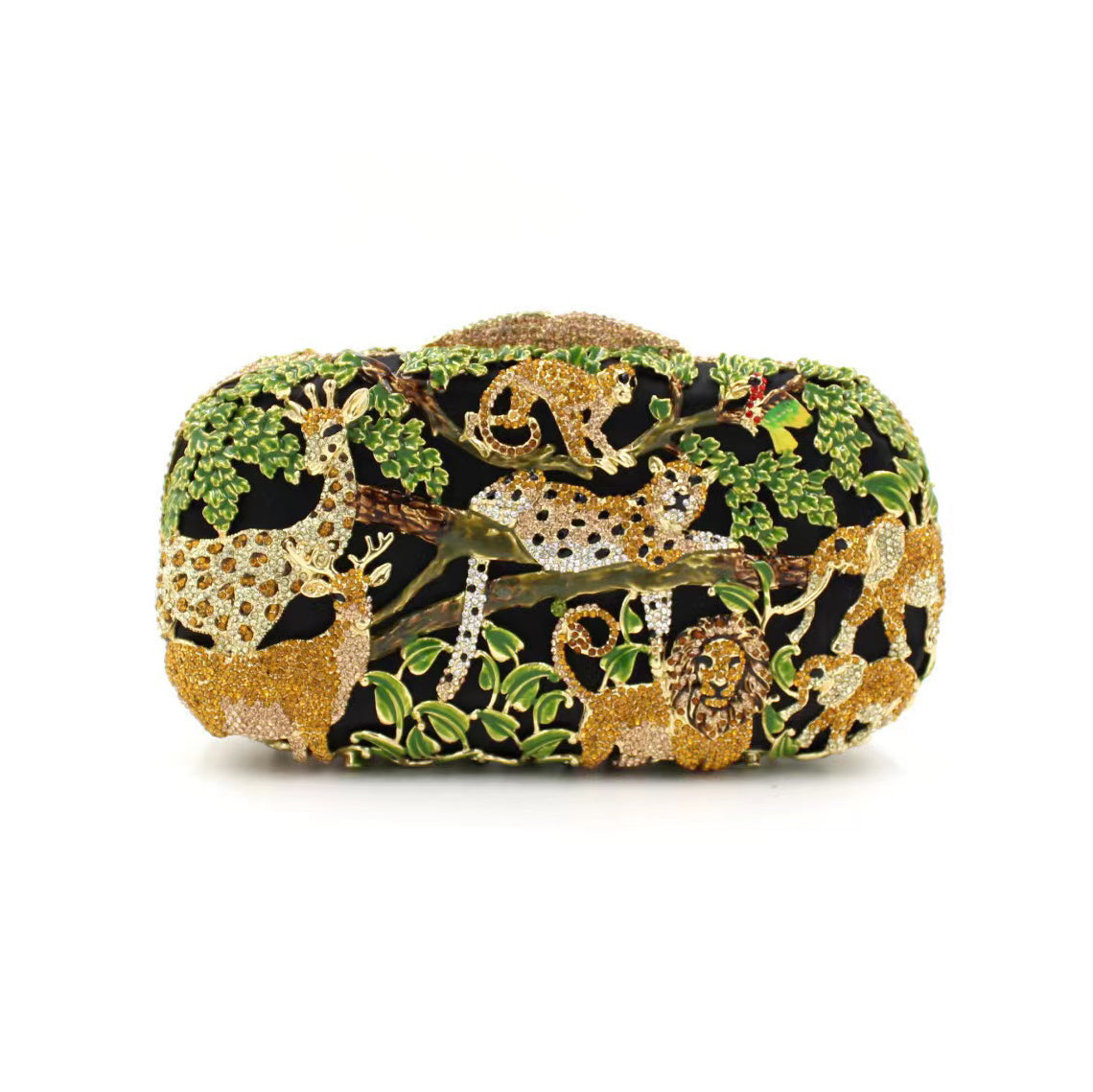 Hand fill in color crystal animal forest pattern evening bags
