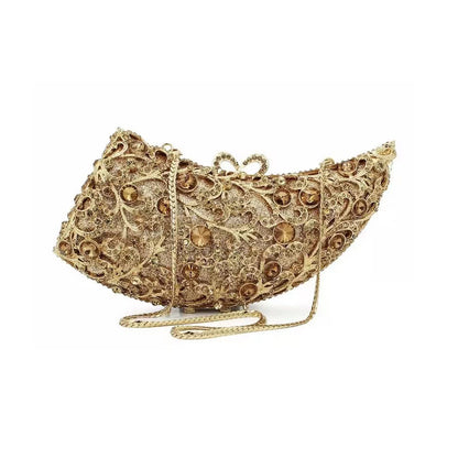 Rhino horn shape Hand fill in color crystal evening bags Bags