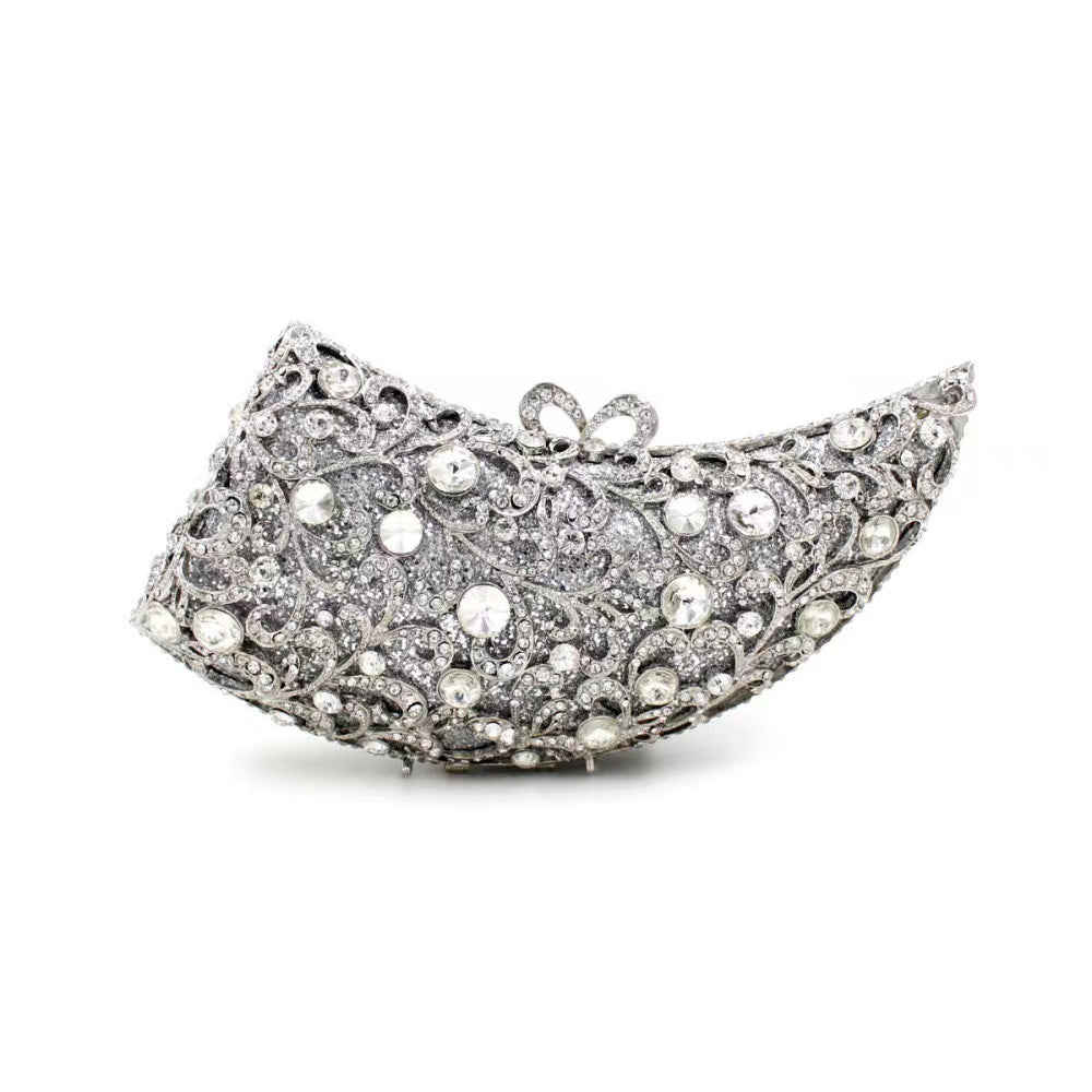Rhino horn shape Hand fill in color crystal evening bags Bags
