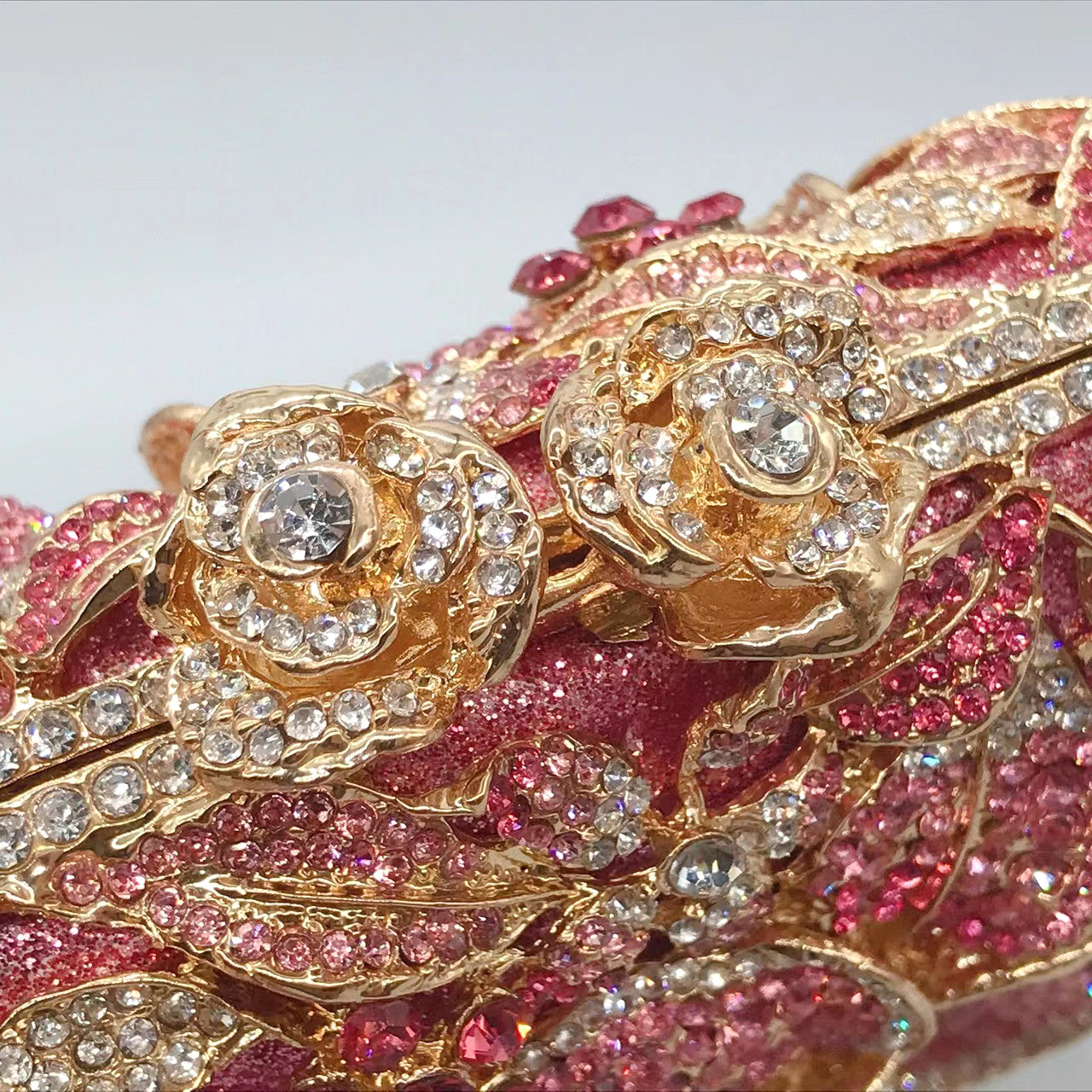 Hand fill in crystal blooming camellia evening bags