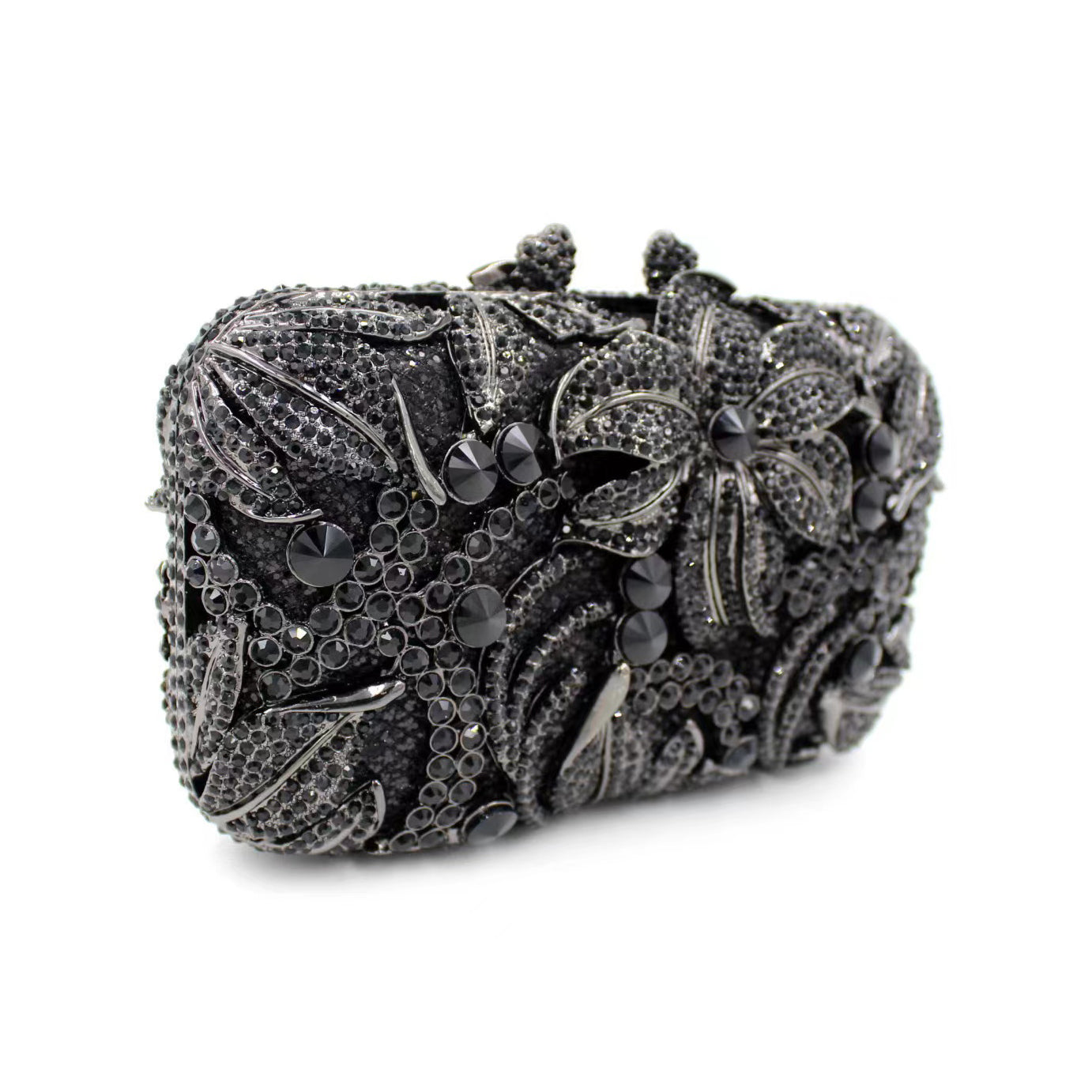 Hand fill in color crystal Lily pattern evening bags