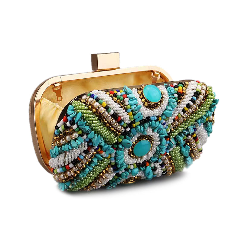 Hand fill in color stones evening bags