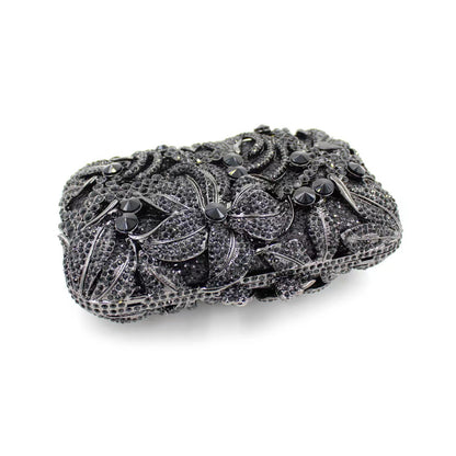 Hand fill in color crystal Lily pattern evening bags