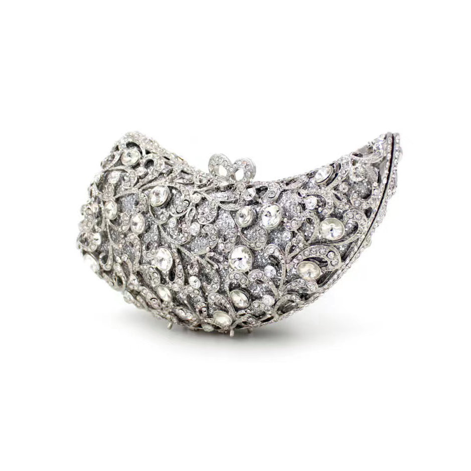 Rhino horn shape Hand fill in color crystal evening bags Bags