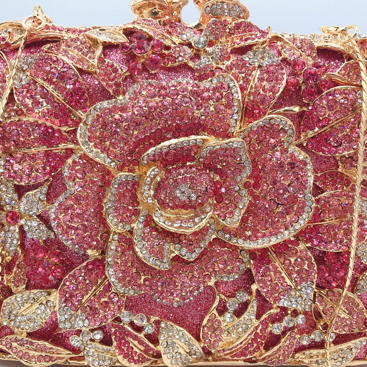 Hand fill in crystal blooming camellia evening bags