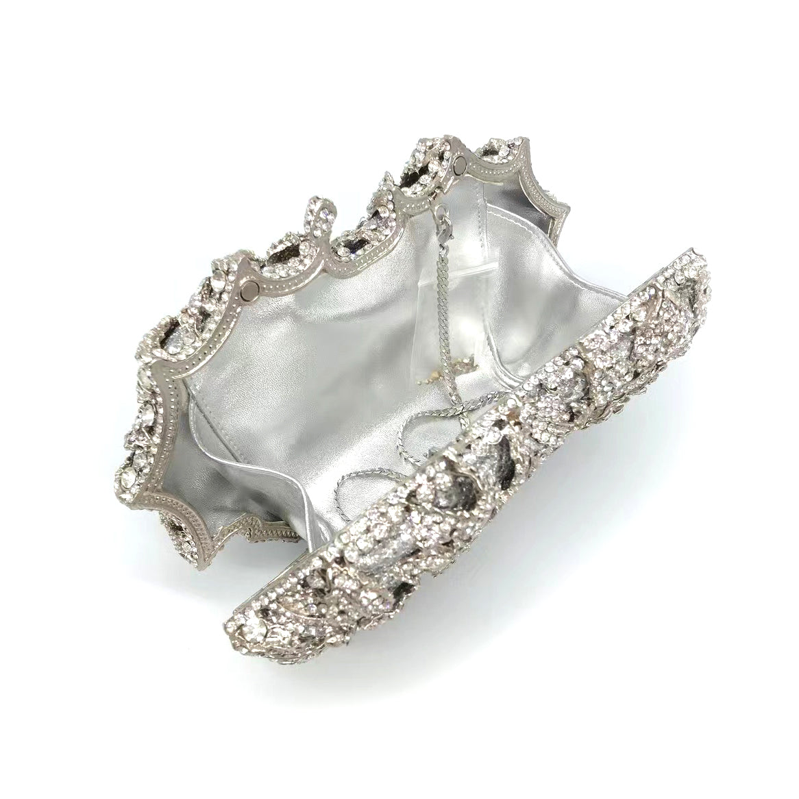 Hand fill in crystal 3D roses evening bags