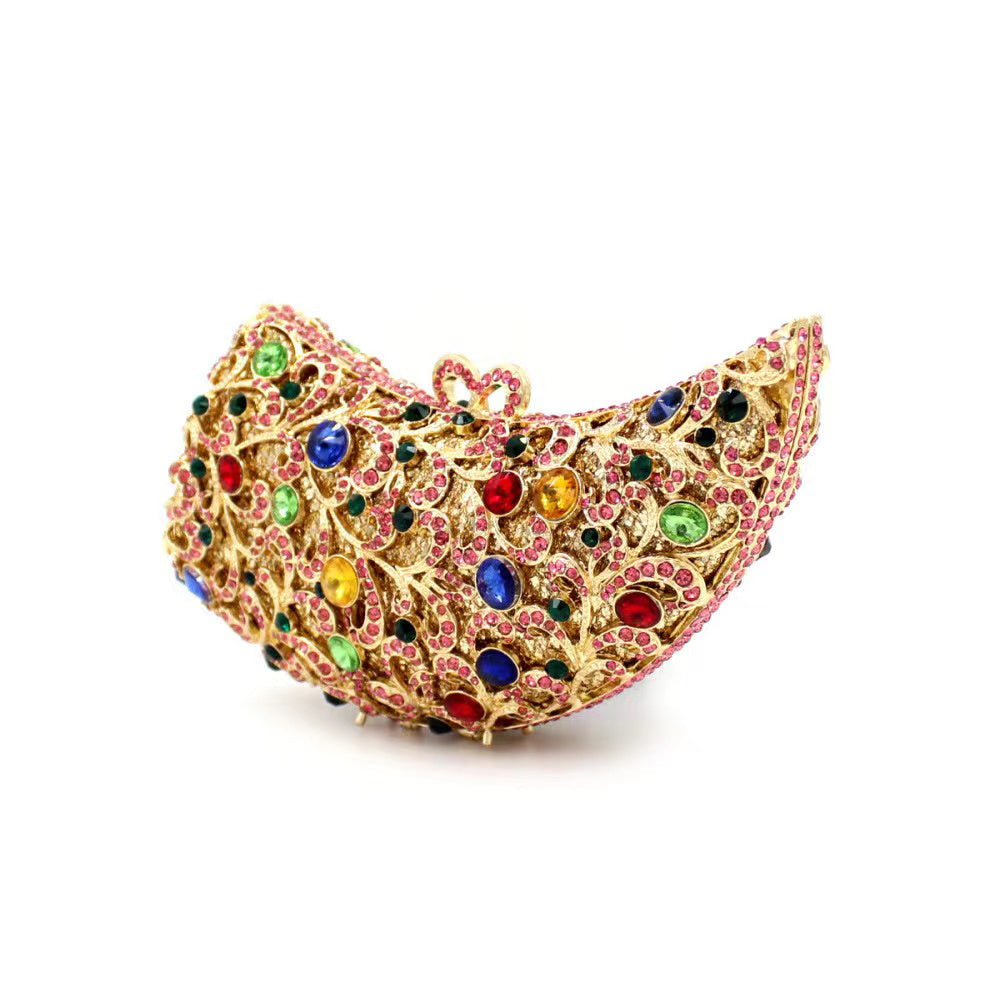 Rhino horn shape Hand fill in color crystal evening bags Bags