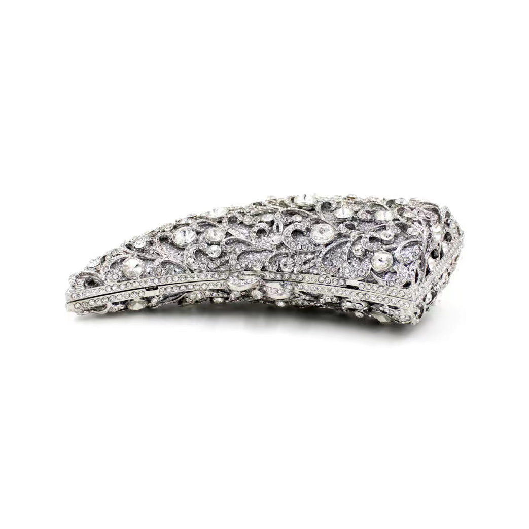 Rhino horn shape Hand fill in color crystal evening bags Bags