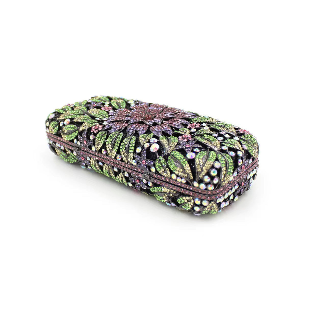 Hand fill in color crystal marigold pattern evening bags