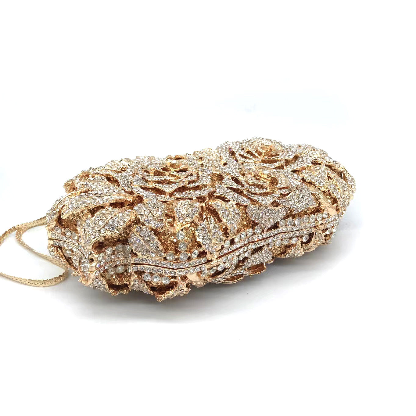 Hand fill in crystal 3D roses evening bags