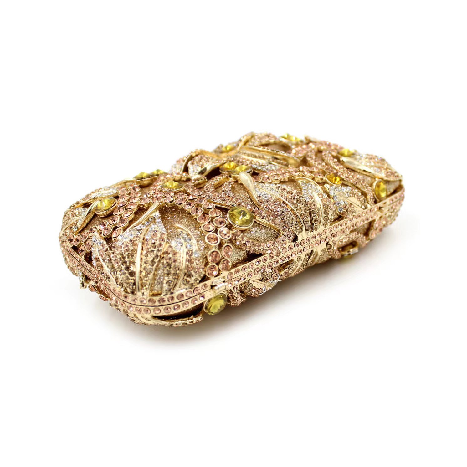 Hand fill in color crystal Lily pattern evening bags