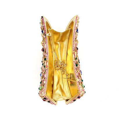 Rhino horn shape Hand fill in color crystal evening bags Bags