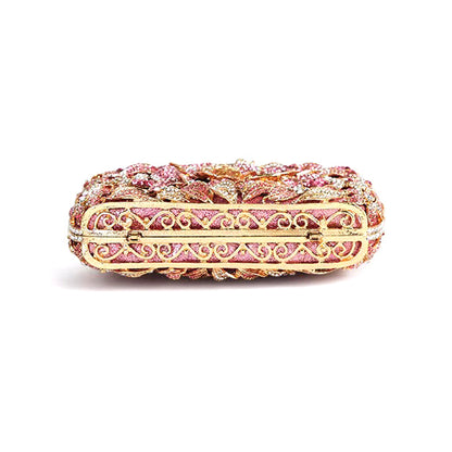 Hand fill in crystal blooming camellia evening bags